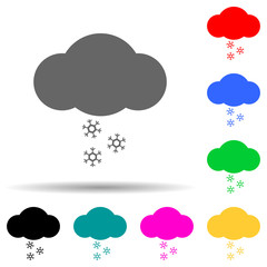 snow cloud multi color style icon. Simple thin line, outline vector of web icons for ui and ux, website or mobile application