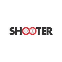 SHOOTER optical sight view logo design vector