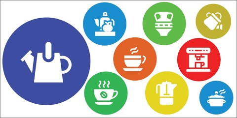 Modern Simple Set of pot Vector filled Icons