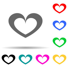 heart multi color style icon. Simple thin line, outline vector of web icons for ui and ux, website or mobile application