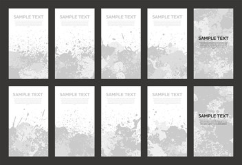 Splash ink banner set. Backgrounds for poster, banner or flyer. Vector.飛び散ったインクのベクターセット