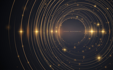 Abstract gold circle lines background