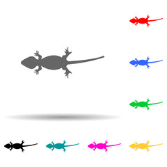 silhouette of a lizard multi color style icon. Simple glyph, flat vector of zoo icons for ui and ux, website or mobile application