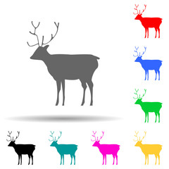 silhouette of a deer multi color style icon. Simple glyph, flat vector of zoo icons for ui and ux, website or mobile application