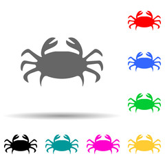 crab silhouette multi color style icon. Simple glyph, flat vector of zoo icons for ui and ux, website or mobile application