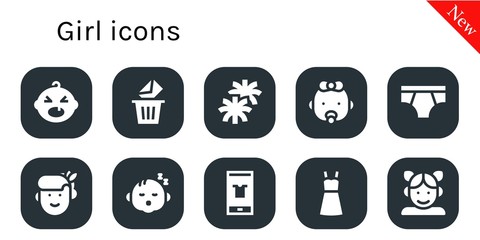 girl icon set