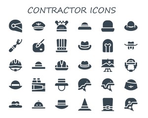 Modern Simple Set of contractor Vector filled Icons