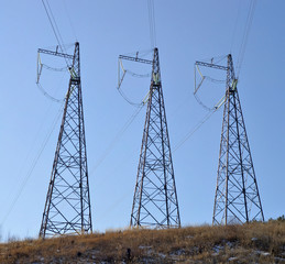 Supports of a high-voltage line with a voltage of 500 kilovolts