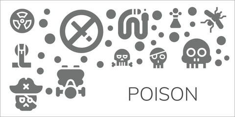 Modern Simple Set of poison Vector filled Icons