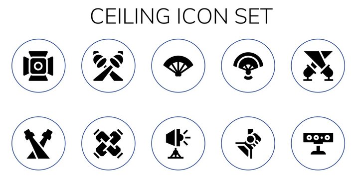 Modern Simple Set of ceiling Vector filled Icons