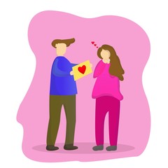 A man who expresses his love for a woman. He wants to propose to the woman