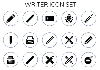 writer icon set