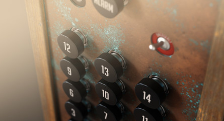 Retro Elevator Control Panel