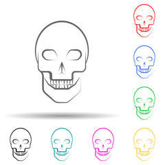 Bull skull multi color set icon. Simple thin line, outline vector of desert icons for ui and ux, website or mobile application