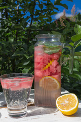 lemonade with lemon and watermelon