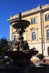 Obraz premium Alassio (SV), Italy - February 15, 2017: Libertà square at Alassio, Riviera dei Fiori, Savona, Liguria, Italy.