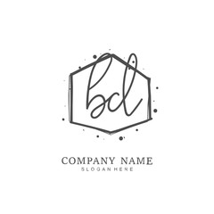 Handwritten initial letter B D BD for identity and logo. Vector logo template with handwriting and signature style.