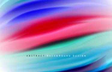 Abstract background - fluid color gradient waves, with dynamic motion line effect. Vector Illustration For Wallpaper, Banner, Background, Card, Book Illustration, landing page