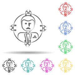 Godfather, mafioso, gang, criminal multi color set icon. Simple thin line, outline vector of mafia icons for ui and ux, website or mobile application