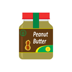 Tasty Peanut Butter Spread Isolated on White Background. Nut Seeds. Sweet Healthy Dessert with Glass Box. Protein Oily Cream.