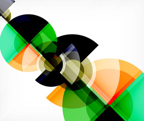 Obraz premium Abstract background, circle and triangle design round shapes overlapping. Geometric trendy template. Vector Illustration For Wallpaper, Banner, Background, Card, Book Illustration, landing page