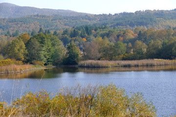 Beautiful panoramic view of the Blue River lake