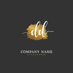 Handwritten initial letter D DD for identity and logo. Vector logo template with handwriting and signature style.