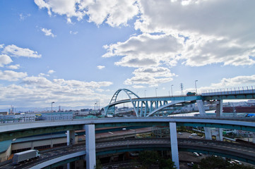 Scenery of industrial area in Osaka.