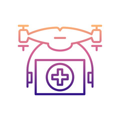 Obraz premium drone with medicines nolan icon. Simple thin line, outline vector of Drones icons for ui and ux, website or mobile application