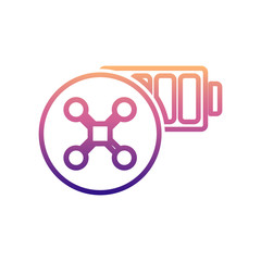 charging a drone nolan icon. Simple thin line, outline vector of Drones icons for ui and ux, website or mobile application