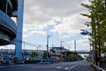 Scenery of industrial area in Osaka.