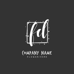 Handwritten initial letter F D FD for identity and logo. Vector logo template with handwriting and signature style.