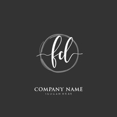 Handwritten initial letter F D FD for identity and logo. Vector logo template with handwriting and signature style.