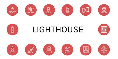 lighthouse icon set