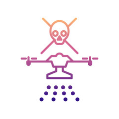 drone with chemical elements nolan icon. Simple thin line, outline vector of Drones icons for ui and ux, website or mobile application