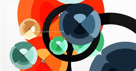 Abstract background, trendy color circles geometrical composition. Vector Illustration For Wallpaper, Banner, Background, Card, Book Illustration, landing page