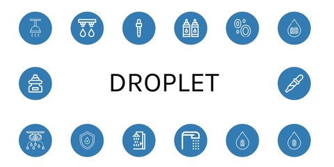 droplet simple icons set