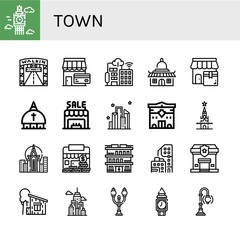 town icon set