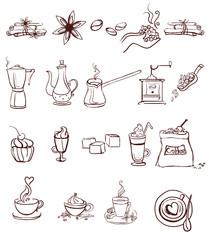 Set of coffee icons