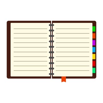 Open Notebook icon isolated on white background, Vector illustration