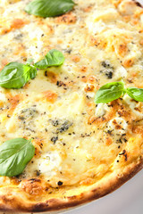 Four Cheeses Pizza with Parmesan, Gorgonzola, Mozzarella and Gouda