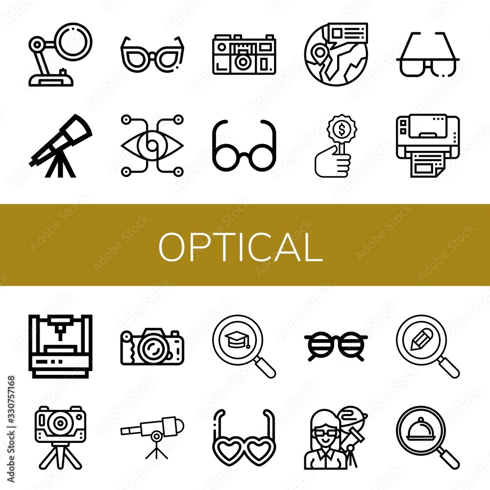 Canvas Prints optical simple icons set