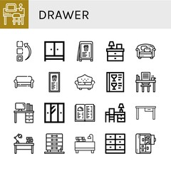 drawer icon set