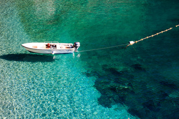 Fototapeta premium San Fruttuoso (GE), Italy - June 01, 2017: San Fruttuoso bay, Genova, Liguria, Italy