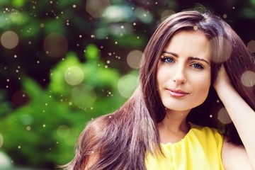 Young happy smile woman on a natural background