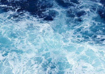 Naklejka na ściany i meble Blue sea texture with waves
