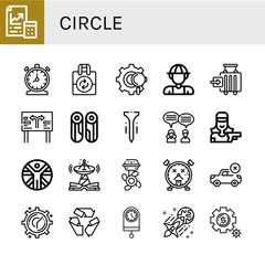 Set of circle icons