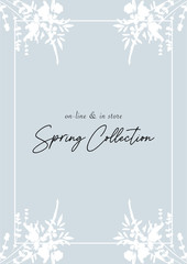 Obraz premium trendy hand drawn background textures and floral botanical elements