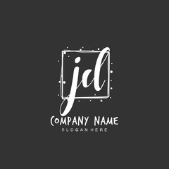 Handwritten initial letter J D JD for identity and logo. Vector logo template with handwriting and signature style.