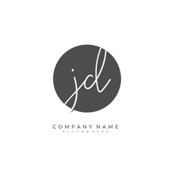 Handwritten initial letter J D JD for identity and logo. Vector logo template with handwriting and signature style.